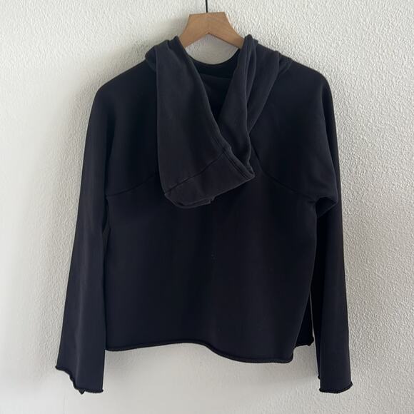 Athleta Black French Terry Pique Hoodie Style 211387-00 Medium - Picture 2 of 6